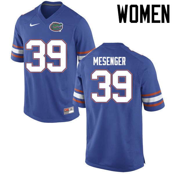 Florida Gators Women #39 Jacob Mesenger College Football Jerseys Blue